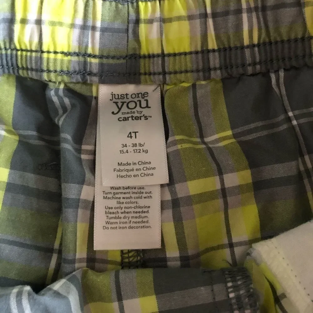 Just One You by Carter’s Boys pull on plaid shorts